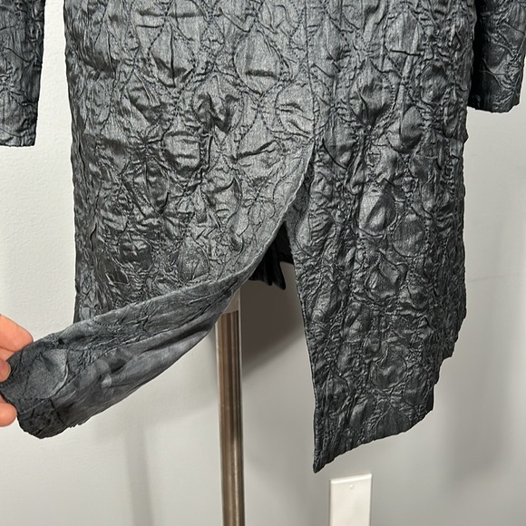 Eileen Fisher 100% Tussah Silk Gray Long Blazer size PS- gently used - Picture 10 of 16